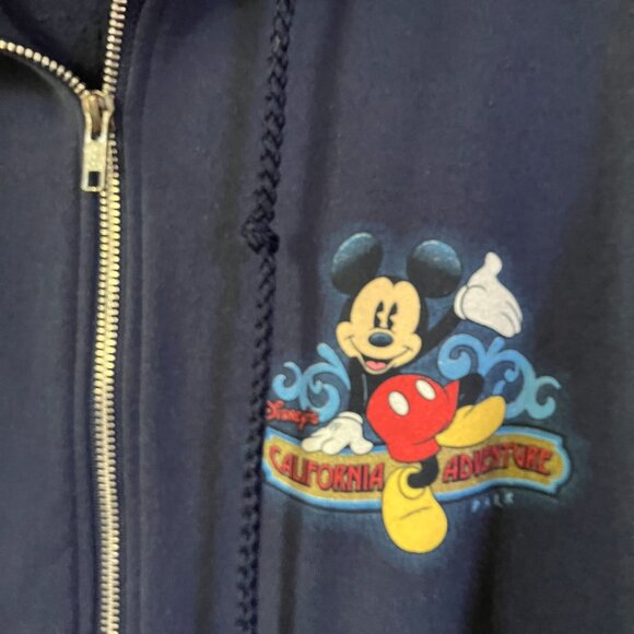 Disneyland Resort Mens California Adventure Full Zip Hoodie Size XL Blue AN EXC - Picture 8 of 9